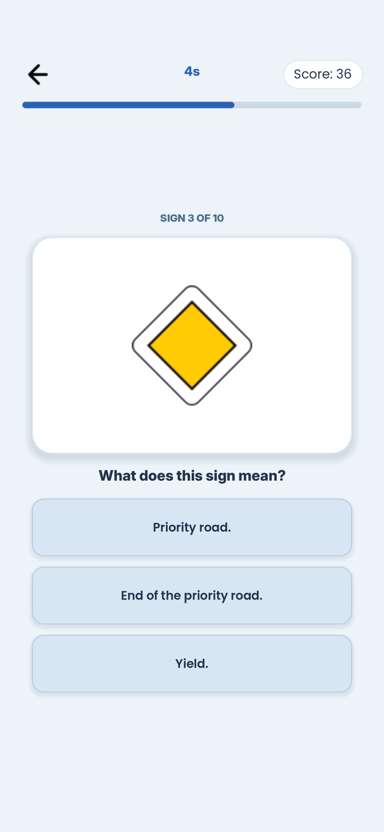 Theory B flash card game screen